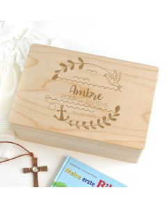 Boîte à souvenirs Symboles de baptême personnalisée pour le baptême